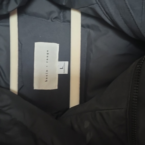 Basin + Range Wingate Down Parka Coat Jacket Faux Fur Hood Black Gray - Large L - Picture 7 of 12